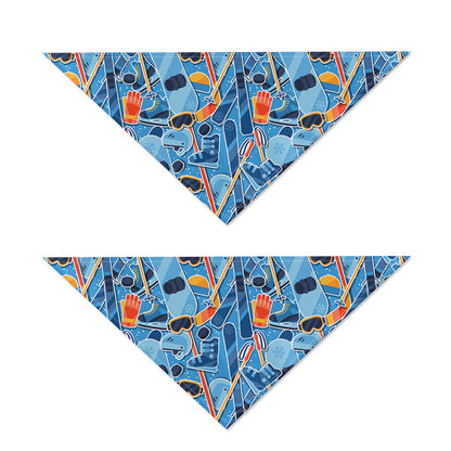 Skiing Equipment Pattern Print Dog Bandana