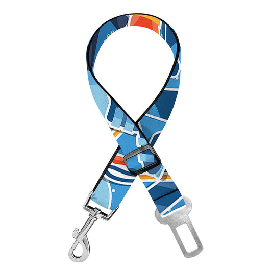 Skiing Equipment Pattern Print Dog Seat Belt
