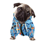 Skiing Equipment Pattern Print Dog Zip Up Hoodie