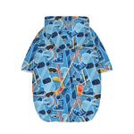 Skiing Equipment Pattern Print Dog Zip Up Hoodie