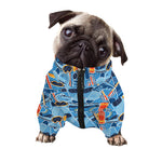 Skiing Equipment Pattern Print Dog Zip Up Jacket