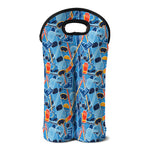 Skiing Equipment Pattern Print Double Neoprene Wine Tote