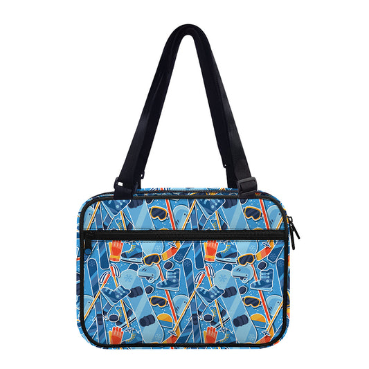 Skiing Equipment Pattern Print Double Strap Bible Bag