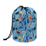 Skiing Equipment Pattern Print Drawstring Makeup Bag