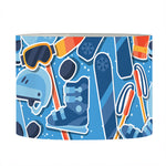 Skiing Equipment Pattern Print Drum Lamp Shade