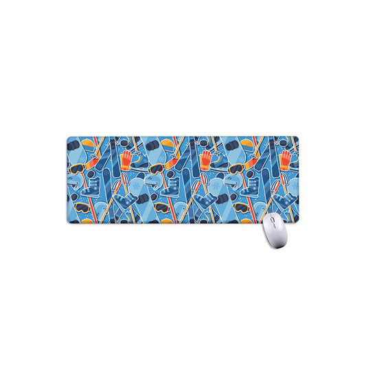 Skiing Equipment Pattern Print Extended Mouse Pad