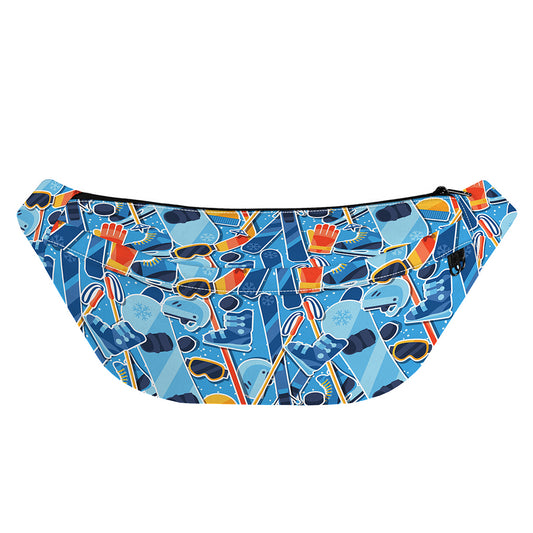 Skiing Equipment Pattern Print Fanny Pack