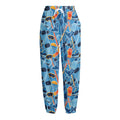 Skiing Equipment Pattern Print Fleece Lined Knit Pants