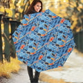 Skiing Equipment Pattern Print Foldable Umbrella