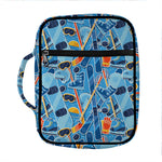 Skiing Equipment Pattern Print Front Pocket Bible Bag