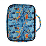 Skiing Equipment Pattern Print Front Pocket Bible Bag