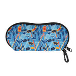 Skiing Equipment Pattern Print Glasses Case