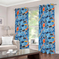 Skiing Equipment Pattern Print Grommet Curtains