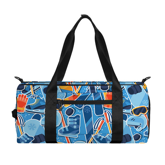 Skiing Equipment Pattern Print Gym Bag