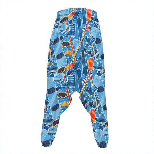 Skiing Equipment Pattern Print Hammer Pants