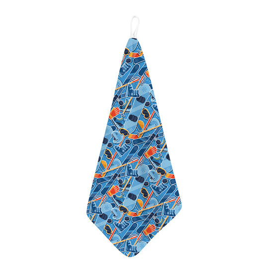 Skiing Equipment Pattern Print Hand Towel
