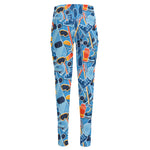 Skiing Equipment Pattern Print High-Waisted Pocket Leggings