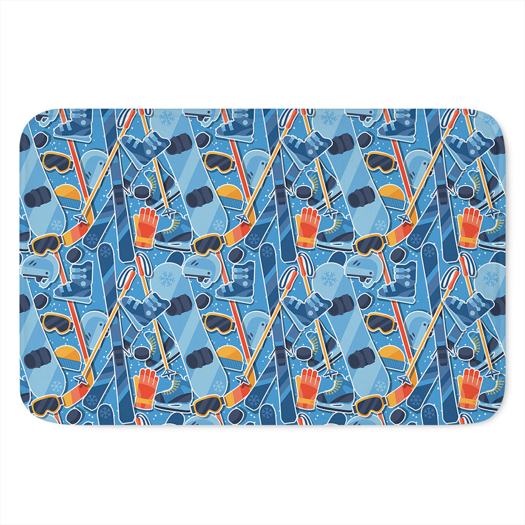 Skiing Equipment Pattern Print Indoor Door Mat