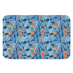 Skiing Equipment Pattern Print Indoor Door Mat