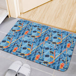 Skiing Equipment Pattern Print Indoor Door Mat