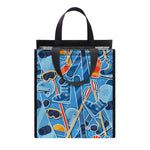Skiing Equipment Pattern Print Insulated Lunch Tote