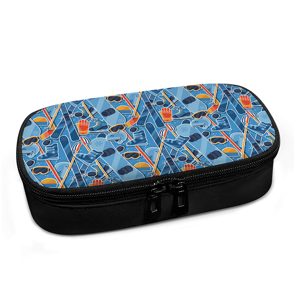 Skiing Equipment Pattern Print Insulin Cooler Travel Case