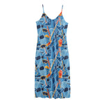 Skiing Equipment Pattern Print Jersey Midi Cami Dress