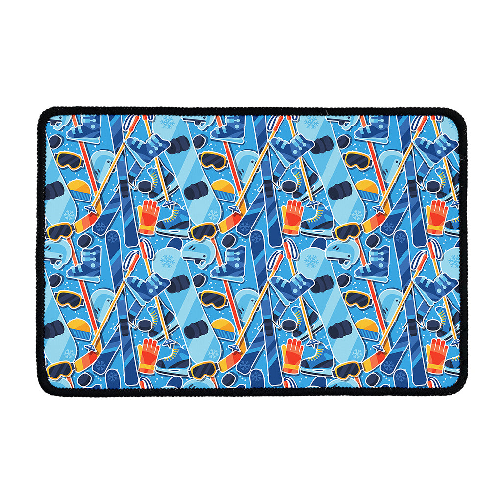 Skiing Equipment Pattern Print Kitchen Mat