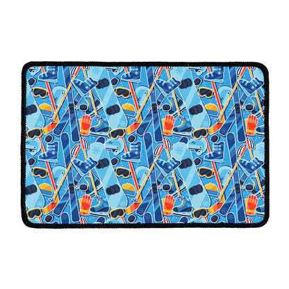 Skiing Equipment Pattern Print Kitchen Mat