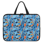 Skiing Equipment Pattern Print Laptop Sleeve With Handle