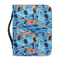 Skiing Equipment Pattern Print Leather Bible Cover