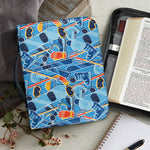 Skiing Equipment Pattern Print Leather Bible Cover