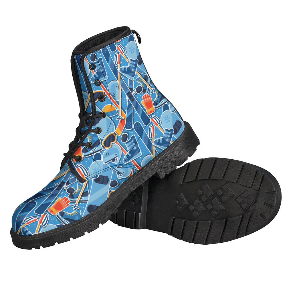 Skiing Equipment Pattern Print Backpack