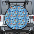 Skiing Equipment Pattern Print Leather Spare Tire Cover