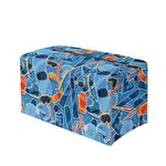 Skiing Equipment Pattern Print Leather Tissue Box Cover