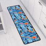Skiing Equipment Pattern Print Long Kitchen Mat
