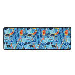 Skiing Equipment Pattern Print Long Kitchen Mat