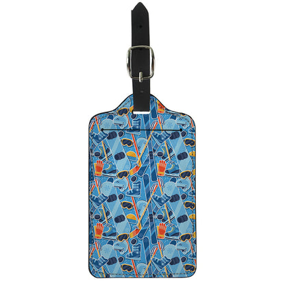 Skiing Equipment Pattern Print Luggage Tag
