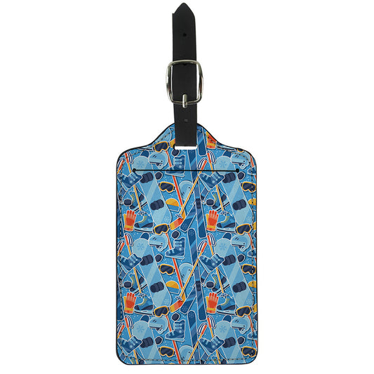 Skiing Equipment Pattern Print Luggage Tag