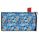 Skiing Equipment Pattern Print Mailbox Cover