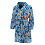 Skiing Equipment Pattern Print Men's Bathrobe
