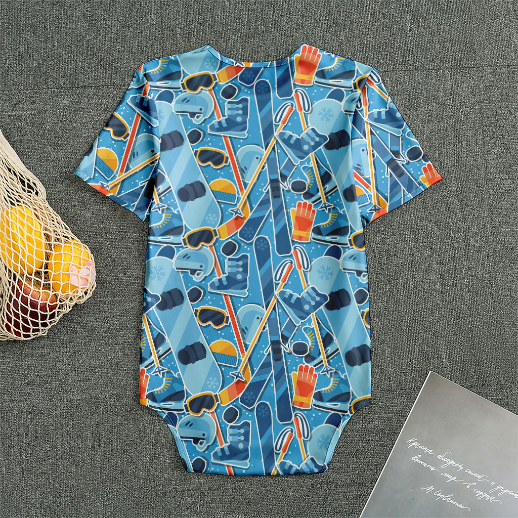 Skiing Equipment Pattern Print Men's Bodysuit