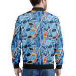 Skiing Equipment Pattern Print Men's Bomber Jacket