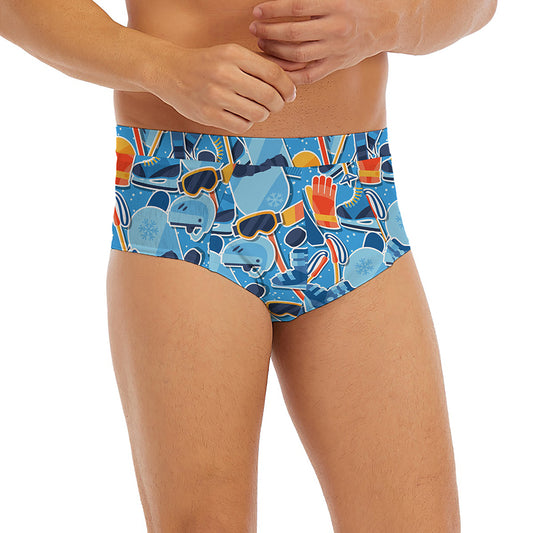 Skiing Equipment Pattern Print Men's Briefs