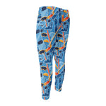 Skiing Equipment Pattern Print Men's Compression Pants