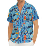 Skiing Equipment Pattern Print Men's Deep V-Neck Shirt