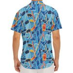 Skiing Equipment Pattern Print Men's Deep V-Neck Shirt
