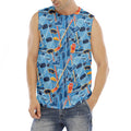Skiing Equipment Pattern Print Men's Fitness Tank Top
