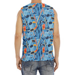 Skiing Equipment Pattern Print Men's Fitness Tank Top