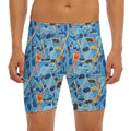 Skiing Equipment Pattern Print Men's Long Boxer Briefs
